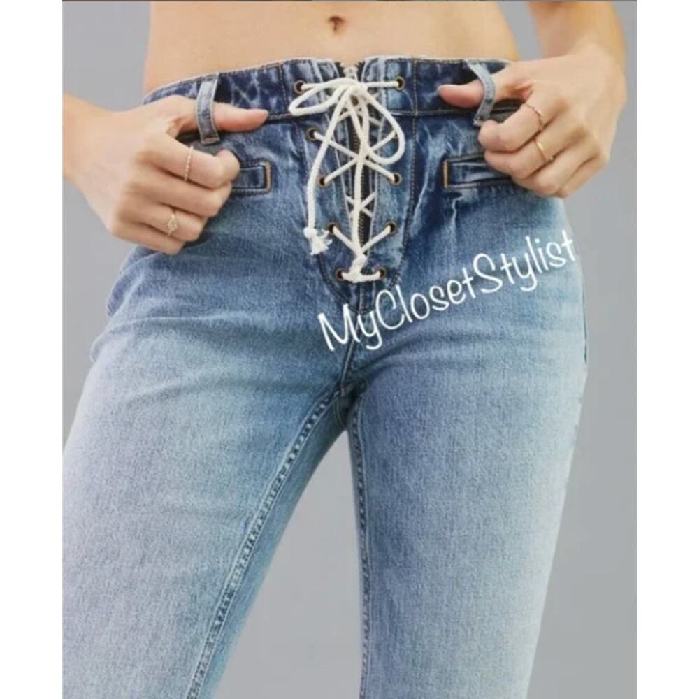Anthropologie Pilcro The Icon Lace-Up Flare Jeans NWT! Size 31 new with tag - Picture 3 of 6